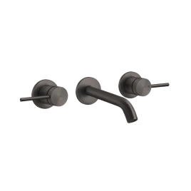 GESSI 316 Встраиваемый смеситель с изливом 146-126мм (внешние части), цвет: brushed black metal pvd (54092#707)