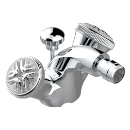 THG HIRONDELLES PLATINUM STAMPED Смеситель для биде на 1 отверстие, двухвентильный, с донным клапаном, цвет хром (A4K-A02-3202)