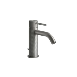 GESSI 316 Смеситель для раковины на 1 отверстие, с донным клапаном, излив 123мм, цвет: steel brushed (54401#239)
