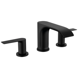 HANSGROHE VIVENIS Смеситель для раковины на 3 отверстия, с донным клапаном, цвет черный матовый (75033670)