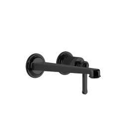 GESSI VENTI20 Смеситель для раковины настенный, встраиваемый, однорычажный, излив 201 мм, внешняя часть, цвет черный матовый (65089#299)