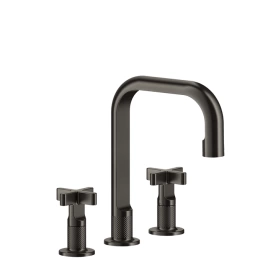 GESSI INCISO Смеситель для раковины на 3 отверстия с донным клапаном, излив 160мм, h=240мм, цвет: nero XL (58113#299)