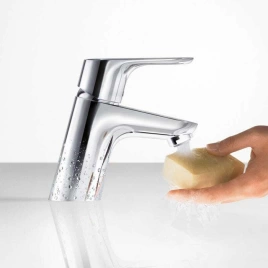 Hansgrohe Focus Смеситель для раковины с донным клапаном Push-Open, на 1 отв, излив 101мм, h53мм, цвет: хром (31604000)