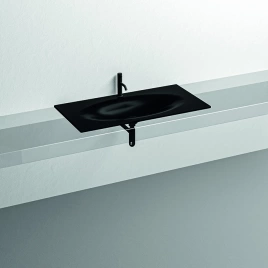 KERASAN SHAPE Раковина 1020х520 мм., встраиваемая, с 1 отверстием для смесителя, цвет черный матовый (547031*1)