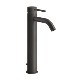 GESSI 316 Смеситель для раковины на 1 отверстие, высокий h=305мм, с донным клапаном, излив 123мм, цвет: brushed black metal pvd (54004#707)