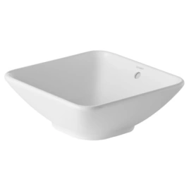 Раковина Duravit Bacino с перел без площадки под смеситель вкл заглушку для перелива хром включая крепление 420x420мм Цвет Белый (333420000)