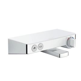 Hansgrohe Ecostat Select Термостат настенный для ванны на 2 источника, с изливом 192мм, с полочкой из безопасного стекла, цвет белый/хром (13151400)