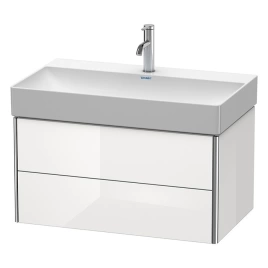 Duravit XSquare Тумба подвесная под раковину 235380 (раковина слева), 2 ящика, 397x784x460мм, цвет белый глянцевый (XS416202222)