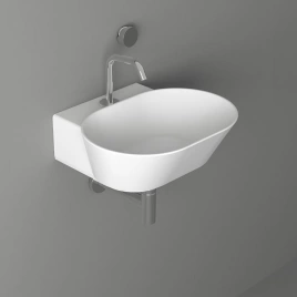 SIMAS WAVE Раковина накладная/подвесная овальная 48х43х16,5 см, с 1 отв под смеситель,цвет белый