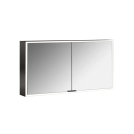Emco Prime Зеркальный шкаф с подсветкой LED Facelift навесная модель, 1300 mm, 2-дверки, IP 20, цвет черный зеркальная задняя стенка (9497 135 85)