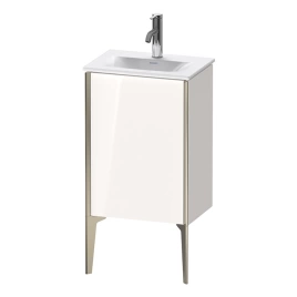 Duravit XViu Тумба подвесная 591x430x310мм, для раковины 073345, 1 дверь, (петли справа), цвет: белый глянцевый/champagne matt (XV4068RB122)