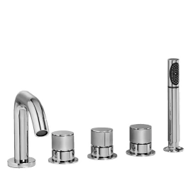 Stella Bamboo Смеситель на борт ванны на 5 отверстий 3256TR308, цвет: хром (BT 02304 CR00)