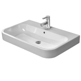 Раковина Duravit Happy D2 для мебели шлифованный с перел с 3 отв под смеситель вкл заглушку для перелива хром 650x505мм Цвет Белый (2318650025)