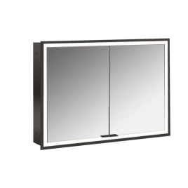 Emco Prime Зеркальный шкаф с подсветкой LED Facelift встраив. модель, 1000 mm, 2-дверки, IP 20, цвет черный зеркальная задняя стенка (9497 135 93)