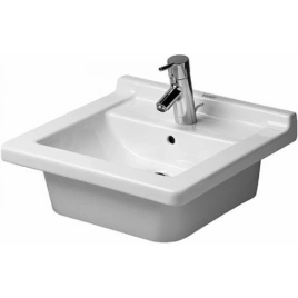 Раковина Duravit Starck 3 встр для встраивания сверху шлифованный вариант с перел с 1 отв под смеситель глазуровка снизу 480x465мм (303480022)