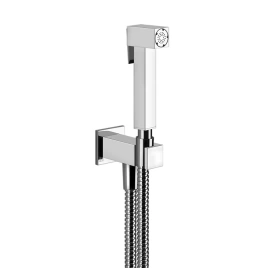 GESSI RETTANGOLO Гигиенический душ с держателем, подводом воды и шлангом, цвет хром (20021#031)