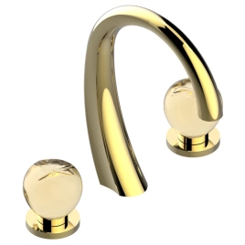 THG POMME CRISTAL LUSTRE OR Смеситель для раковины на 3 отверстия, с донным клапаном, цвет Soft gold (A46-F30-151)