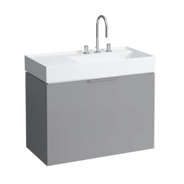 Laufen Kartell Тумба под раковину 810339, 895х455х615мм, с 1 выдвиж. ящиком с полкой, с сифоном, цвет: серый матовый (4.0760.1.033.634.1)