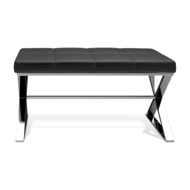 Decor Walther Bench Скамейка 81x41x43см, экокожа, цвет: хром /черный (508905)