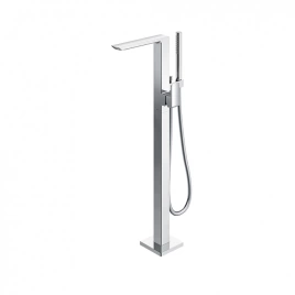 TOTO Jewelhex Смеситель для ванны, 113x374x876мм, отдельностоящий с ручным душем, Active Wave, цвет: хром (TBG02306R)