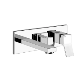 Gessi Rettangolo K Встраиваемый смеситель с изливом и переключателем PUSH(внешние части), цвет: хром (53136#031)