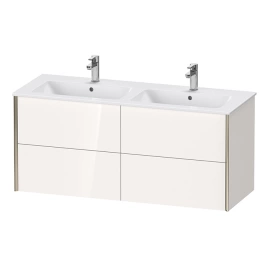 Duravit XViu Тумба подвесная 560x1218x480мм, для двойной раковины 233613, 4 ящика, цвет: белый глянцевый/champagne matt (XV41290B122)