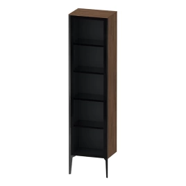 Duravit XViu Шкаф подвесной 1770x500x360мм, со стеклянной дверью, 4 стеклянные полки (петли слева), цвет: walnut dark/черный матовый (XV1376LB221)