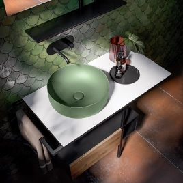 Kerasan Nolita Раковина чаша d 40 h 15см,, без отв под смеситель, цвет Verde muschio (534411)