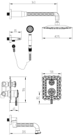 Душевой комплект Lemark Jasmine LM6622ORB встраиваемый