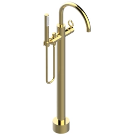 THG Collection O Смеситель напольный для ванны, 1 отв, с ручным душем, цвет Soft matt gold (G4P-F31-6508S)