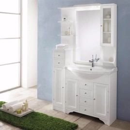 Eban MODULAR 107 Раковина AMERINA керамическая 82х37/52см, с 1 отв под смеситель, цвет белый (FPLFL082-Bx1)