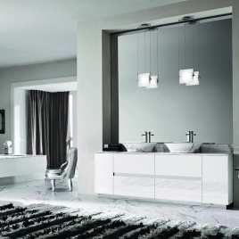 VITAGE milldue edition Four Seasons Столешница мраморная 2160х560х20 мм, c 2 отв для рак, с 2 отв для смес, со скошенной кромкой, цвет Calacatta vagli (4354.216.C22.2)