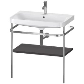 Duravit Happy D.2 Plus Консоль напольная с умывальником 775х490х850 мм, с 1 отв под смесит,1 полка, вып. и сифон в комплекте, цвет Графит суперматовый (HP4837O8080)