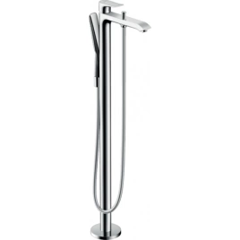 Hansgrohe Metris Смеситель для ванны, напольный, излив 209мм, переключатель вакумный, ручной душ 1jet, цвет: хром (31471000)