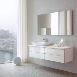 Duravit Universal consoles Столешница для мебели 1600x550x45мм, с 1м отв под раковину 235860 и 1 отв под смеситель, цвет: белый глянцевый (UV102C12222 160см)