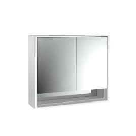 Emco Loft Зеркальный шкаф с подсветкой LED с с ниж.отделением навесная модель, 800 mm, 2-дверки, широкая дверка слева зеркальная задняя стенка (9798 052 10)