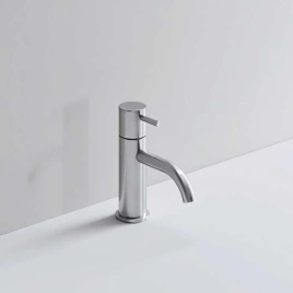MILLDUE Смеситель для раковины FLOW L03 однорычажный, излив 14,5 см, цвет полированная сталь (2557AL)