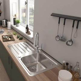 Hansgrohe Focus M42 Кухонный смеситель на 1 отв, однорычажный, поворотный излив 229мм с вытяжным душем, 2jet, h219мм, sBox, цвет: под сталь (71820800)