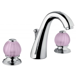 Bongio Rivoli Смеситель для раковины на 3отв, цвет хром/Rosa antico 06 (05501CR06)