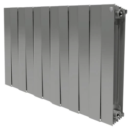 Радиатор биметаллический Royal Thermo Piano Forte 500 Silver Satin 12 секций-серебристый