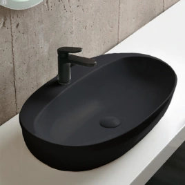 Раковина AZZURRA ELEGANCE накладная 60х42см с 1 отв под смеситель цвет carbone