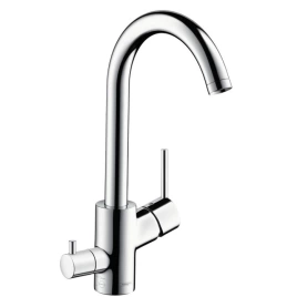 Hansgrohe Talis M52 Смеситель для кухни на 1 отв, поворотный излив, с запорным вентилем. цвет хром (14875000)