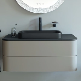 Duravit Happy D.2 Plus Тумба подвесная 408x1000x550мм под раковину, 2 ящика, цвет: stone grey satin matt (HP497109292)