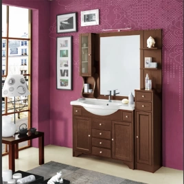EBAN Шкафчик Style подвесной без ручек 102х23х16 см, с открытой полочкой, петли слева SX, цвет noce (FPNSG023SNx1)