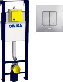 Система инсталляции для унитазов Wisa XS WC Front Basic Cr с кнопкой XS Delos DF матовый хром