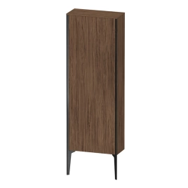 Duravit XViu Шкаф подвесной 1330x500x240мм, с 1 дверью, 3 стеклянными полками (петли слева), цвет: walnut dark/черный матовый (XV1316LB221)