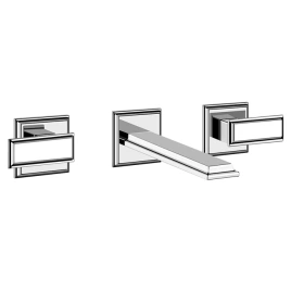 Gessi Eleganza Встраиваемый смеситель для раковины на 3 отверстия, без донного клапана, с изливом(внешние части), цвет: хром (46090#031)