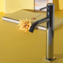 Bongio T-Square Смеситель для раковины с высоким изливом, цвет хром (52532CRPR)