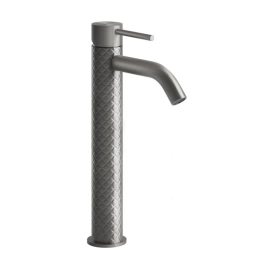 GESSI 316 Смеситель высокий для раковины на 1 отверстие без донного клапана, h=305мм, излив 123мм, цвет: steel brushed (54109#239)