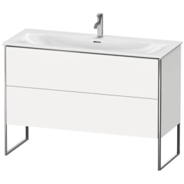 Duravit XSquare Тумба напольная под раковину 234412, 2 ящика, встроенные ножки с регулировкой по высоте, 592x1210x478мм, цвет White High Gloss (XS452602222)